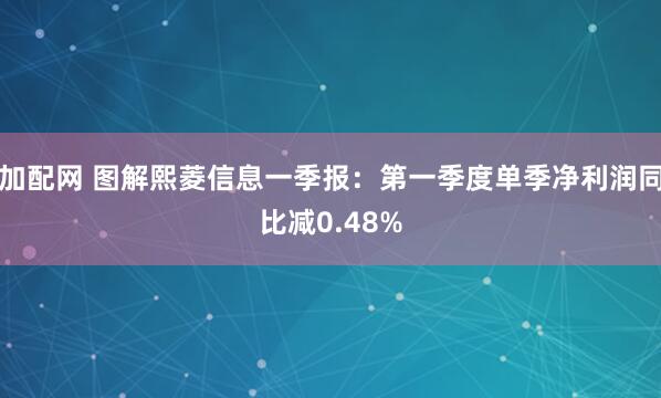 加配网 图解熙菱信息一季报：第一季度单季净利润同比减0.48%
